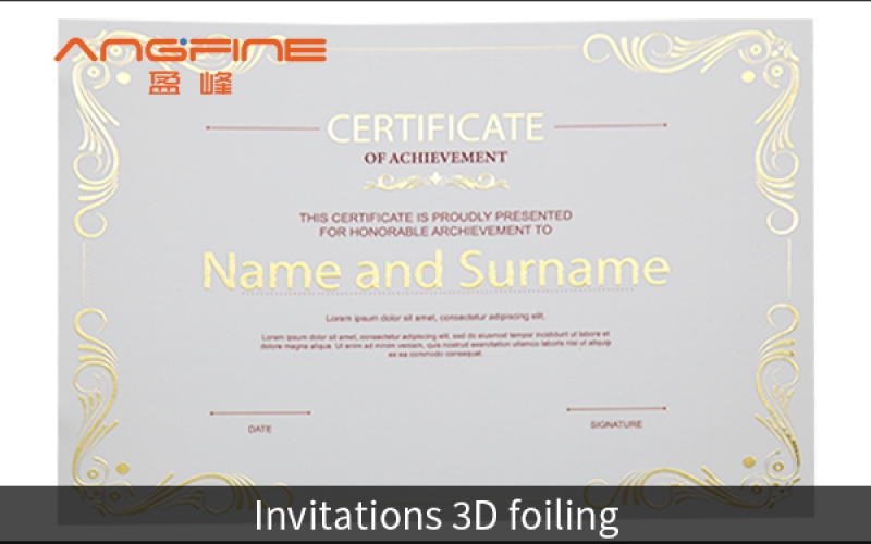 Gifts -- Certifications / Invitations 3D foiling